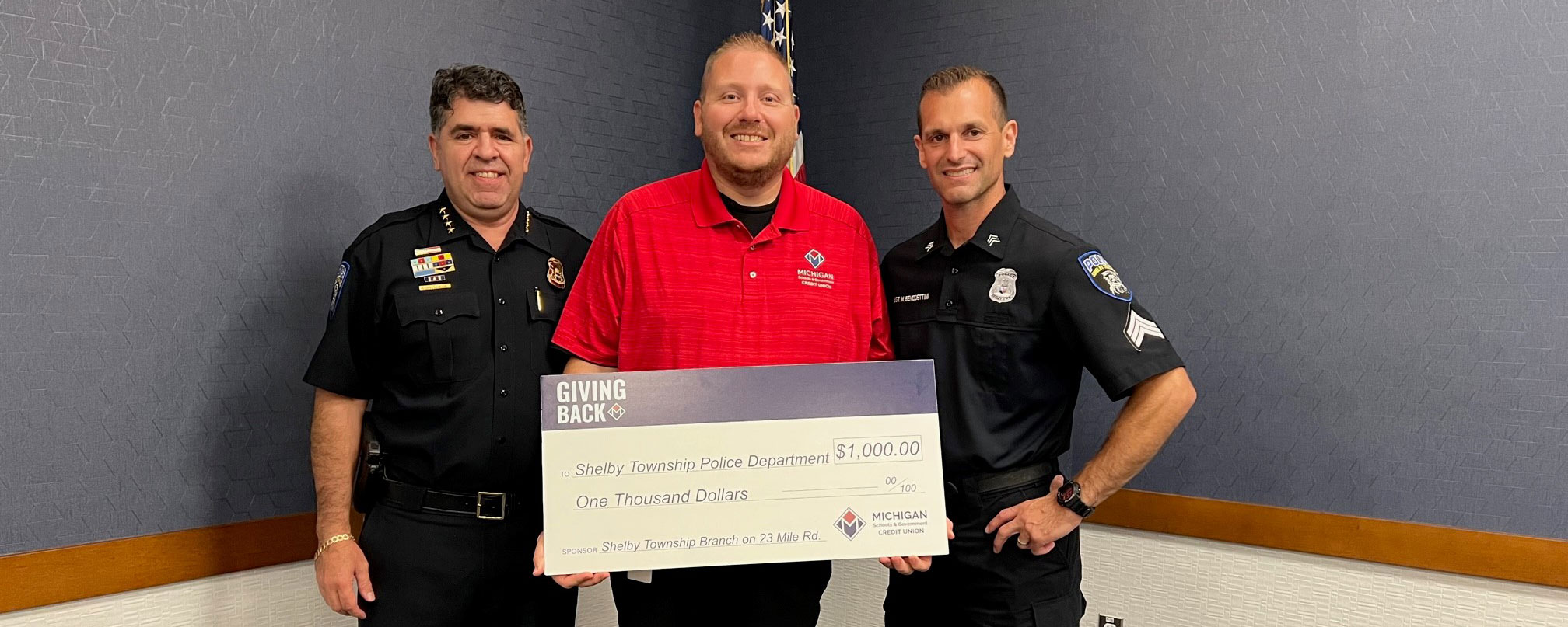 Shelby police department check presentation