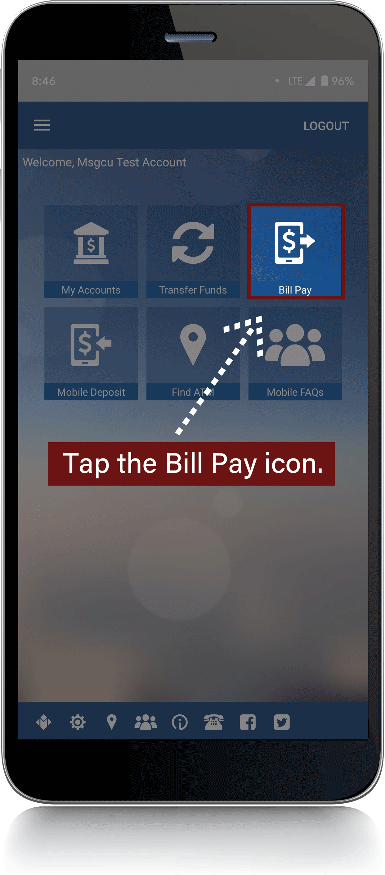 Steps for Bill Pay from a mobile device