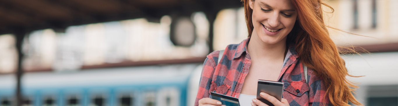 Teen on phone with credit card