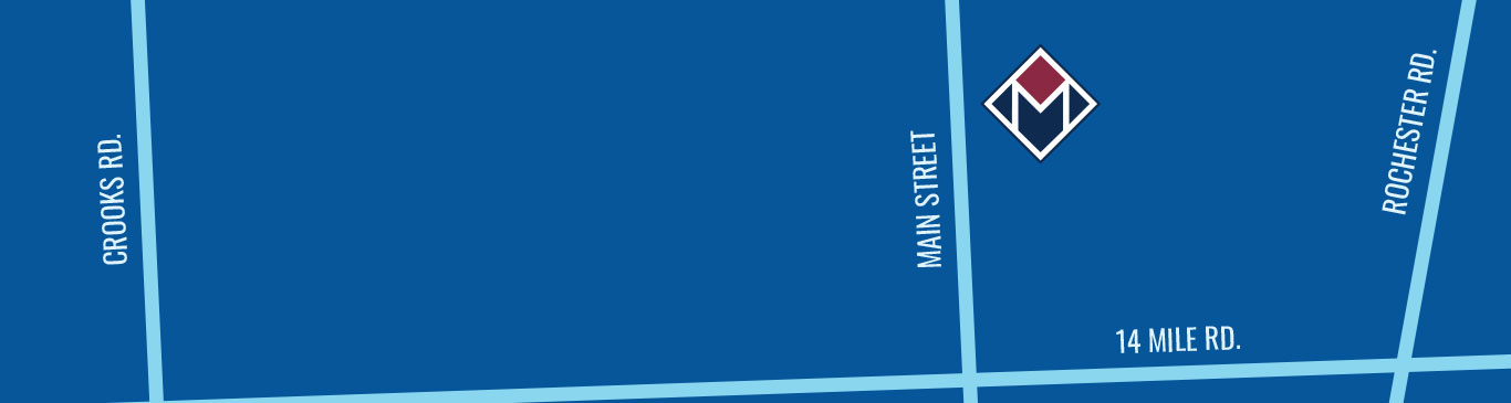 Blue map with clawson location
