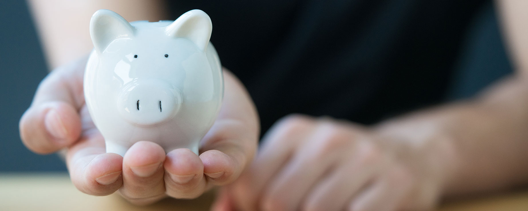 hand holding piggy bank