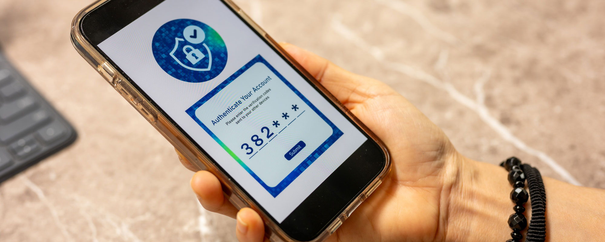 Phone screen displaying an authentication page