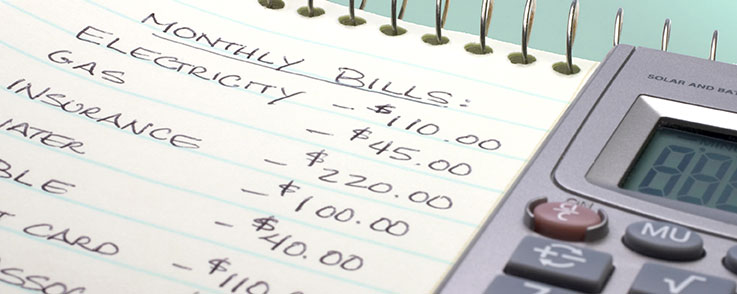 close up of a handwritten buget