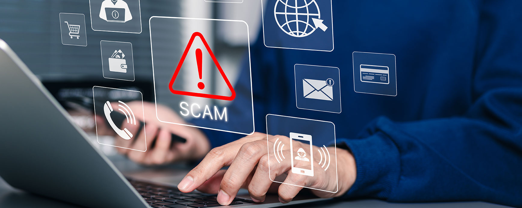 concerned woman looking at her phone