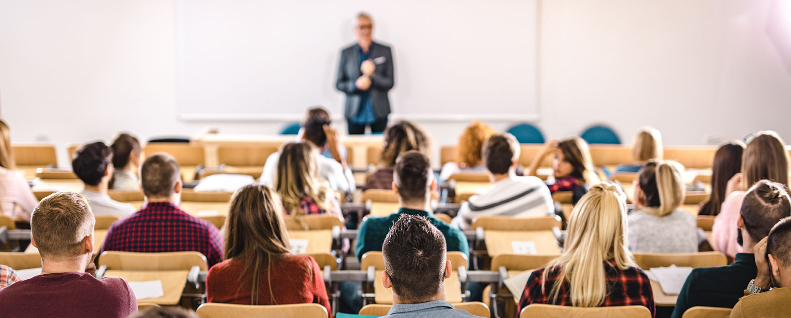 college lecture hall filled with students