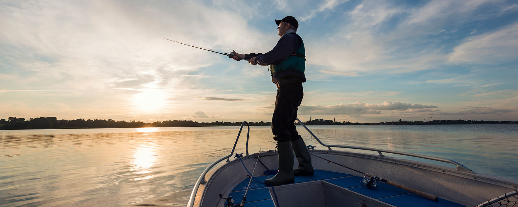 Man fishing on his boat