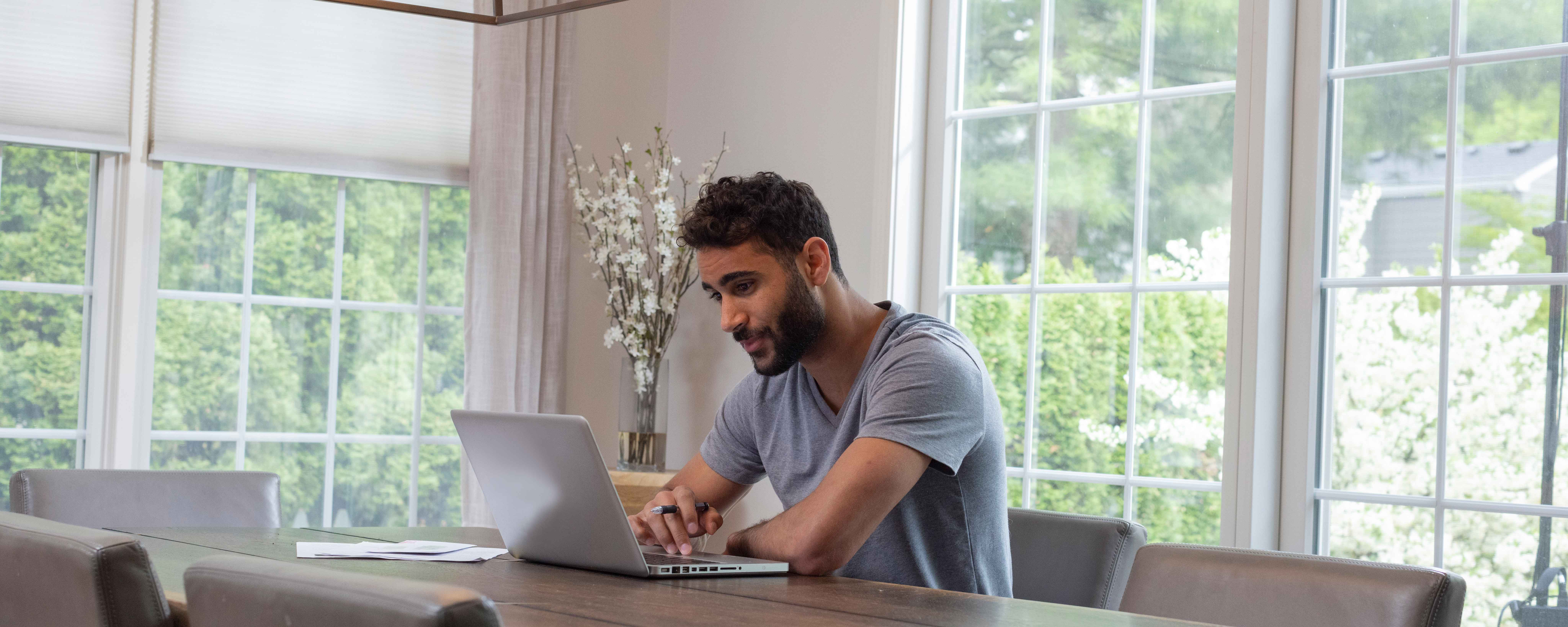 man on computer