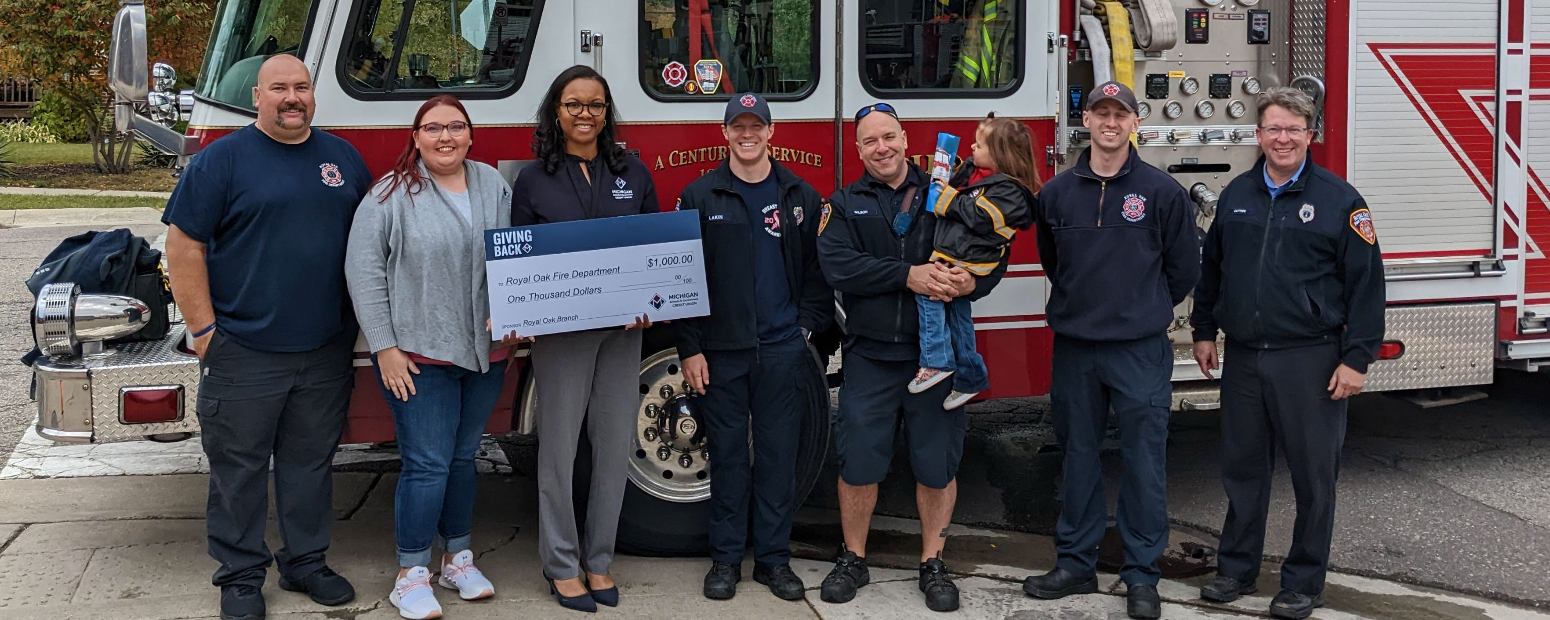 Royal Oak Fire Department presentation check