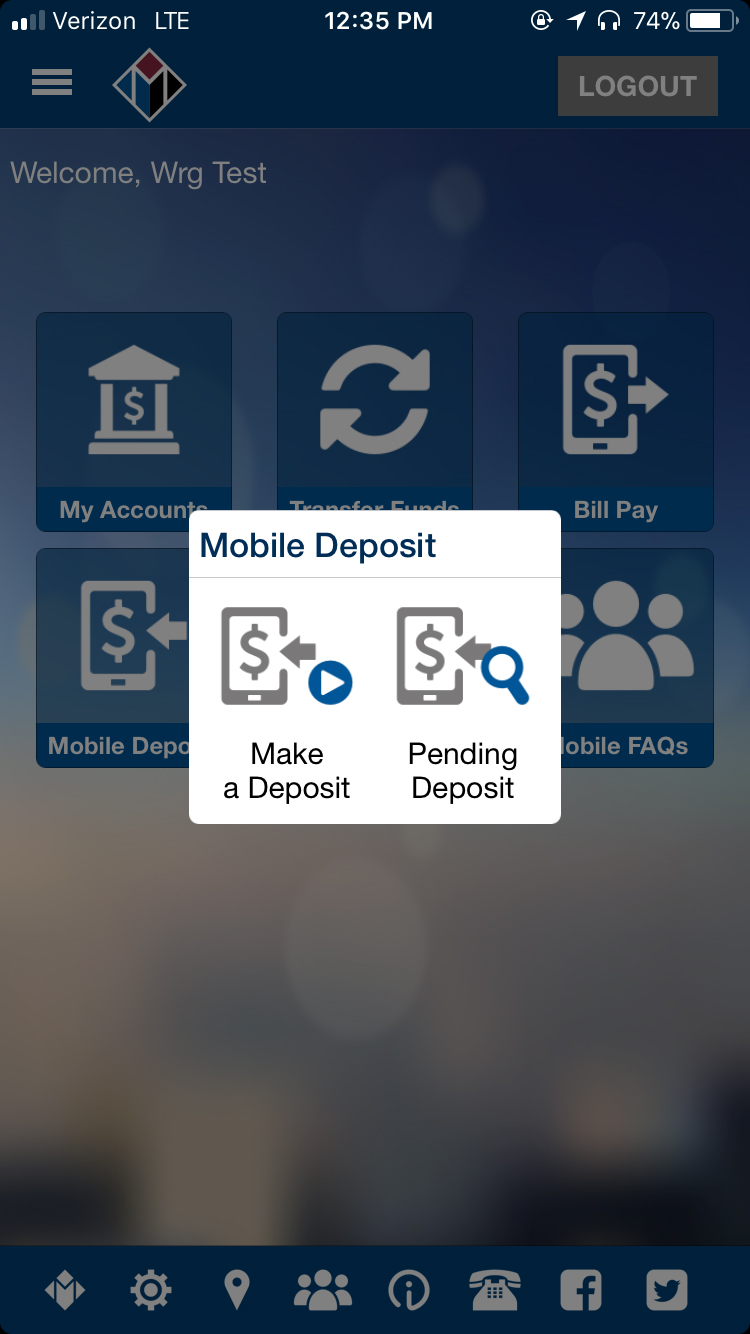 Mobile Deposit Popup