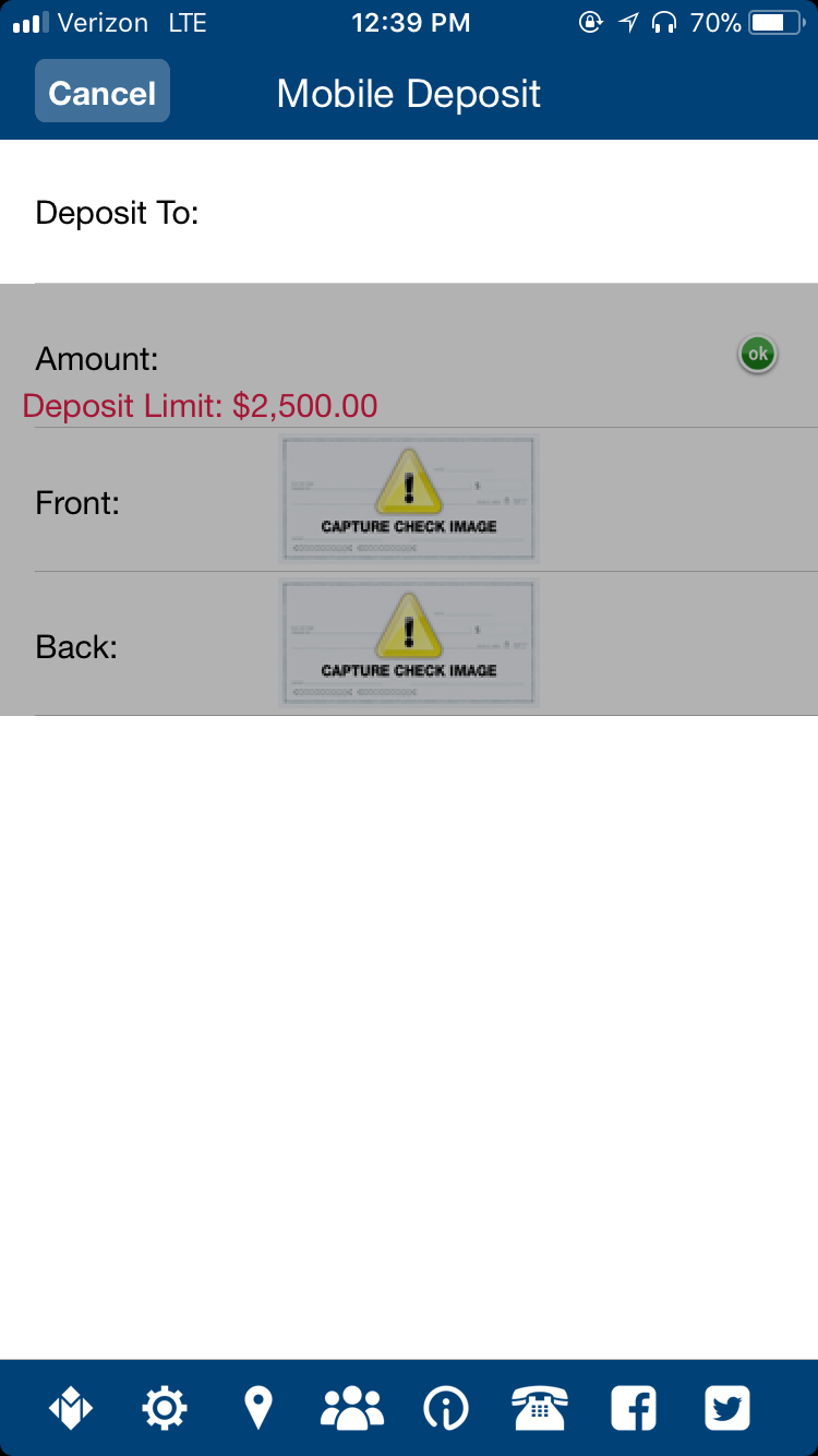 Deposit To Screen